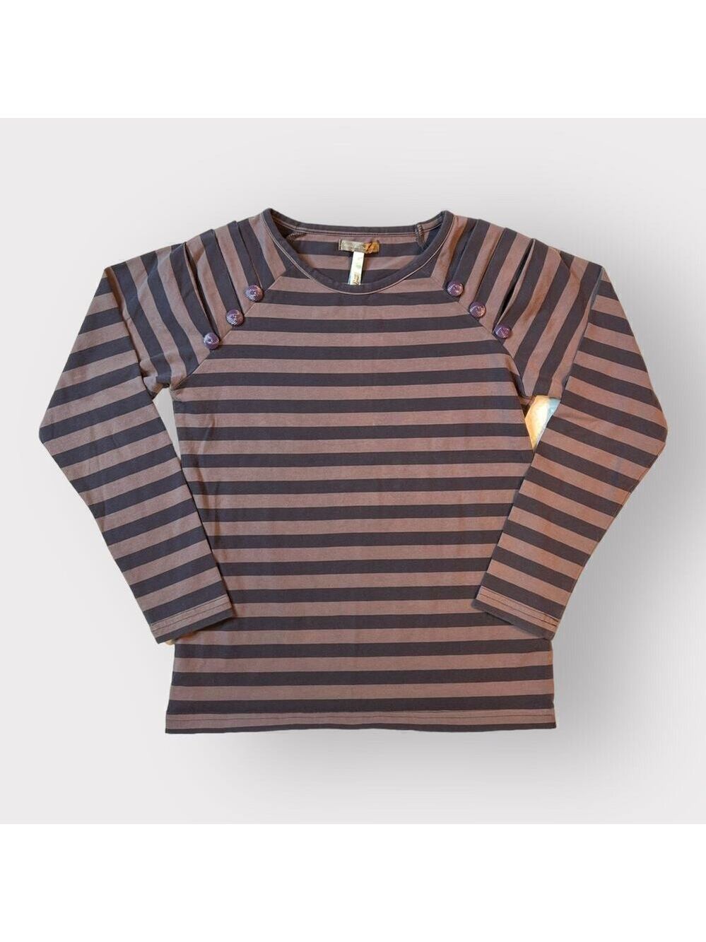 Matilda Jane NEW Girls You & Me Holt Tee sz 10 Long Sleeve Top Brown Striped
